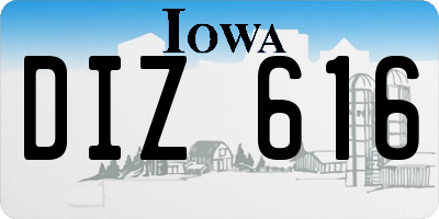 IA license plate DIZ616