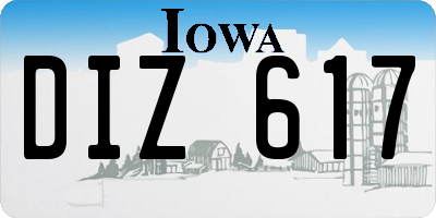 IA license plate DIZ617