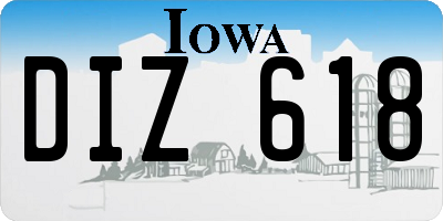 IA license plate DIZ618