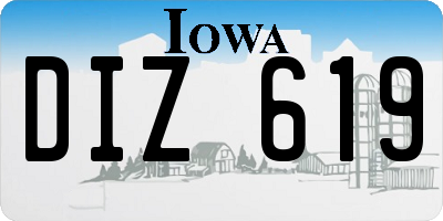 IA license plate DIZ619