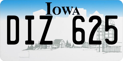 IA license plate DIZ625