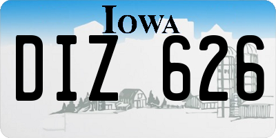 IA license plate DIZ626