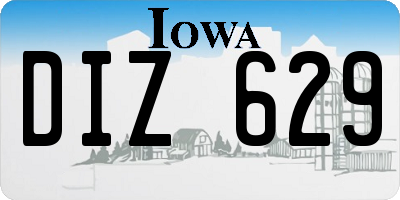 IA license plate DIZ629