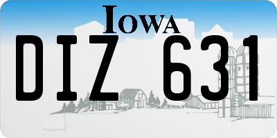 IA license plate DIZ631