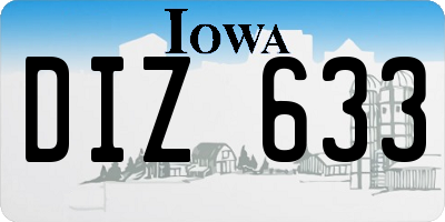 IA license plate DIZ633