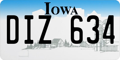 IA license plate DIZ634