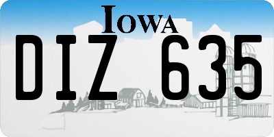 IA license plate DIZ635