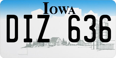 IA license plate DIZ636