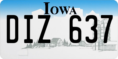 IA license plate DIZ637