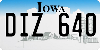 IA license plate DIZ640