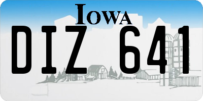 IA license plate DIZ641