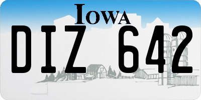 IA license plate DIZ642