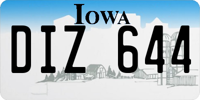 IA license plate DIZ644