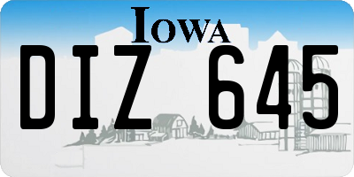IA license plate DIZ645