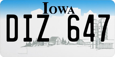 IA license plate DIZ647