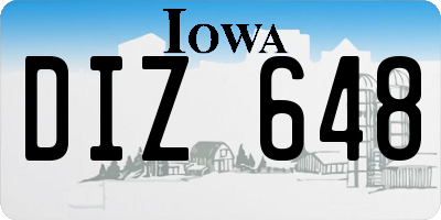 IA license plate DIZ648