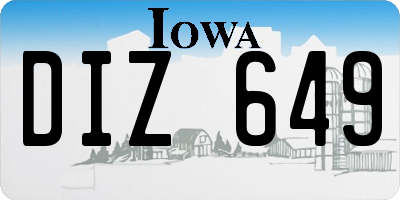 IA license plate DIZ649