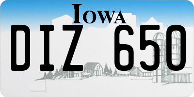IA license plate DIZ650
