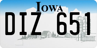 IA license plate DIZ651