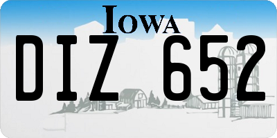 IA license plate DIZ652