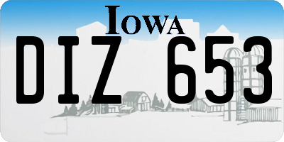 IA license plate DIZ653