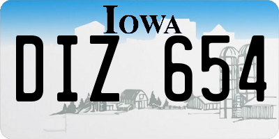 IA license plate DIZ654
