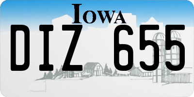 IA license plate DIZ655