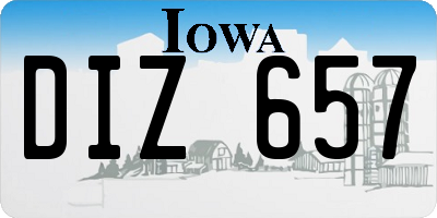 IA license plate DIZ657