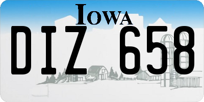 IA license plate DIZ658