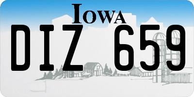 IA license plate DIZ659