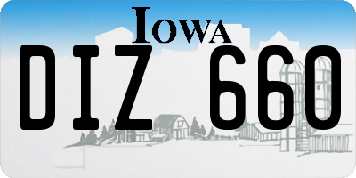 IA license plate DIZ660