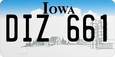 IA license plate DIZ661