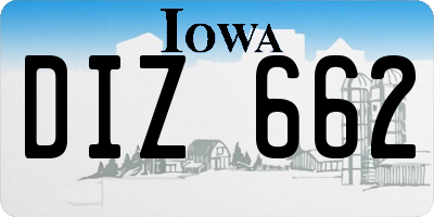 IA license plate DIZ662