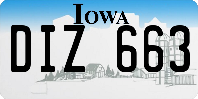 IA license plate DIZ663