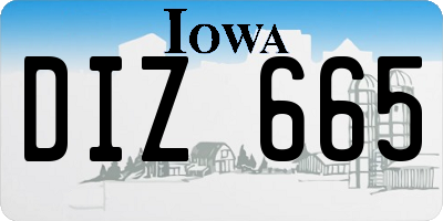 IA license plate DIZ665