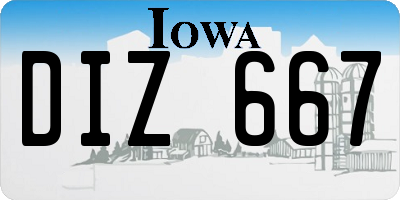 IA license plate DIZ667