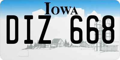 IA license plate DIZ668