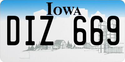 IA license plate DIZ669