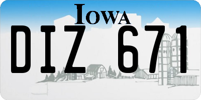 IA license plate DIZ671