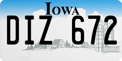 IA license plate DIZ672