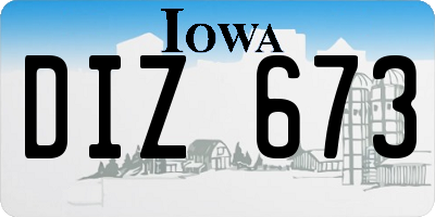 IA license plate DIZ673