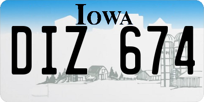 IA license plate DIZ674