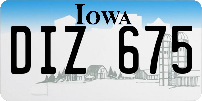 IA license plate DIZ675