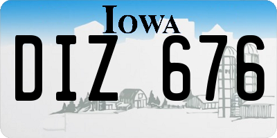 IA license plate DIZ676