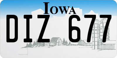 IA license plate DIZ677