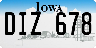 IA license plate DIZ678