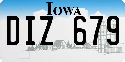 IA license plate DIZ679