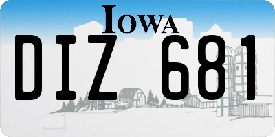 IA license plate DIZ681