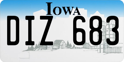 IA license plate DIZ683