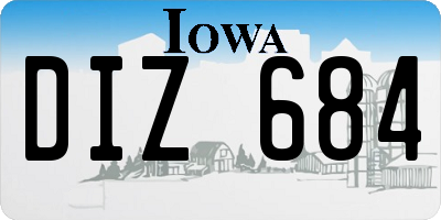 IA license plate DIZ684